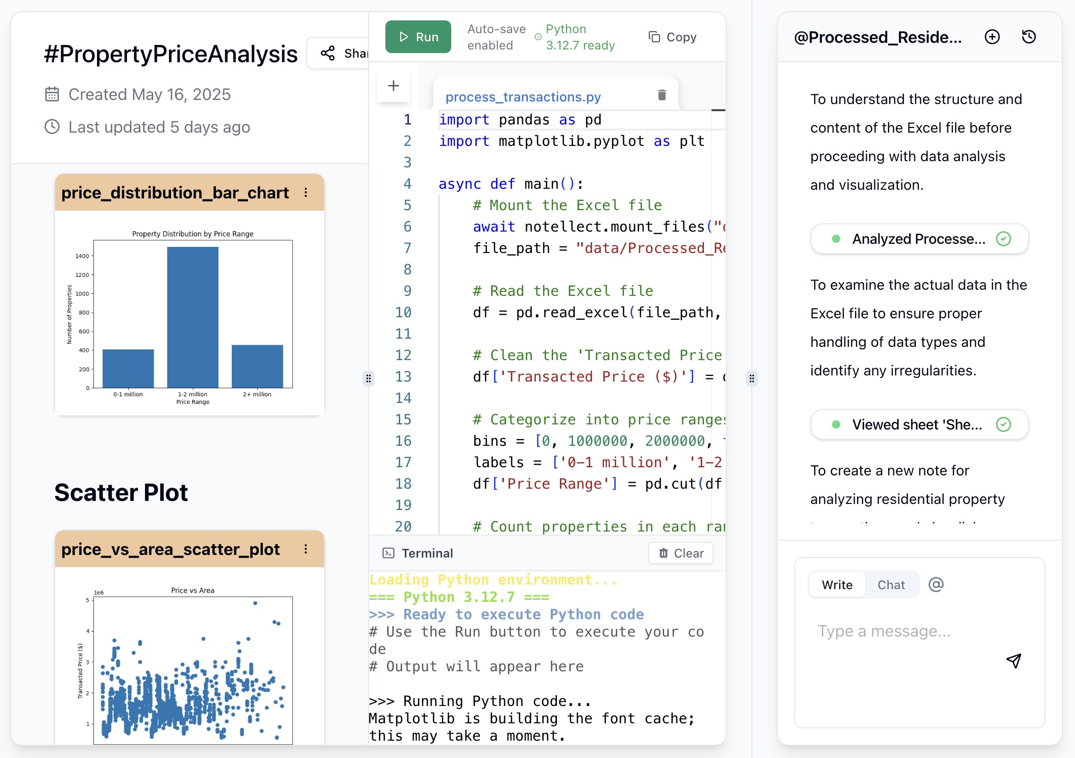 Chart & Visualization - Interactive charts created from natural language prompts